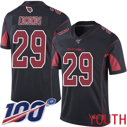 Arizona Cardinals Limited Black Youth Chase Edmonds Jersey NFL Football #29 100th Season Rush Vapor Untouchable->youth nfl jersey->Youth Jersey